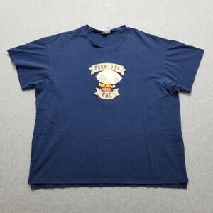 Family Guy Shirt Mens Large Blue Short‎ Sleeve Crew Neck Stewie Griffin Boxy